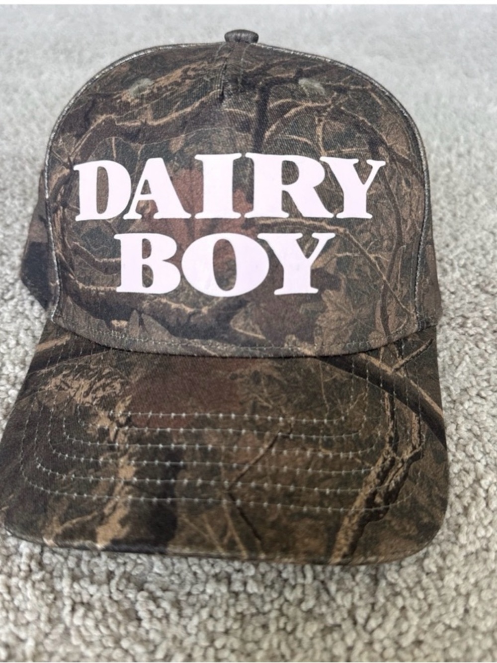 Dairy Boy Camo Trucker Hat - Brown and pink